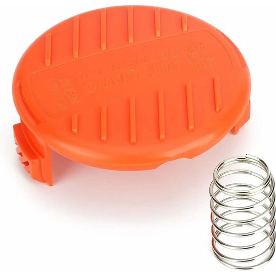 Vervangende spoelkapafdekkingen voor accessoires van de grastrimmer, compatibel met Black + Decker grastrimmer, 4-pack (4 spoelkappen + 4 veren) van N\C — afbeelding 2