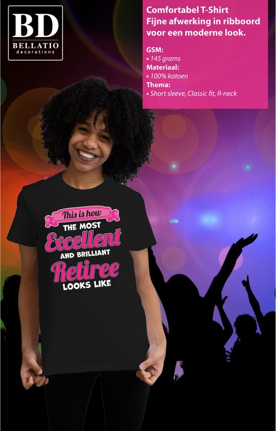 T-shirt Bellatio Decorations pour femme, cadeau/déguisement - noir/rose - Retraite - Meilleure collègue - Adieu - XL