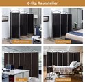 COSTWAY 331 x 188 cm ruimteverdeler, scheidingswand, scherm inklapbaar en afneembaar, 6-delig, kamerverdeler, voor meer privacy en flexibiliteit (wit), JV10727DE