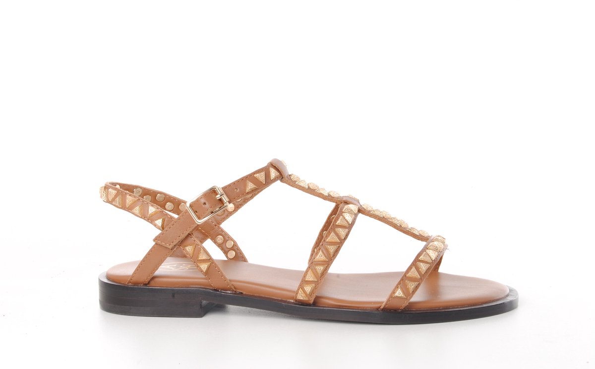 Ash Italia dames sandaal Polinesia naturel leder met gouden studs