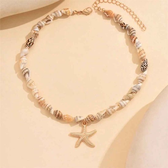 Choker - Korte ketting - Schelpjes - Strand - Hangertje - Zeester
