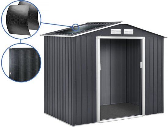 Metalen tuinhuis Vegas - 2,7 m² met dubbele schuifdeur en optimale