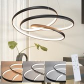 NETTLIFE LED Hanglamp - zwart - 3000-6500K dimbaar - 55W eettafel lamp - moderne eetkamerlamp 50CM - met afstandsbediening - voor woonkamer | slaapkamer | keuken