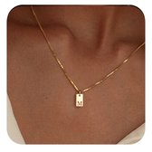Collier avec initiale - Acier inoxydable - Lettre M - Bijou minimaliste - Étanche - Collier fin pour femme -