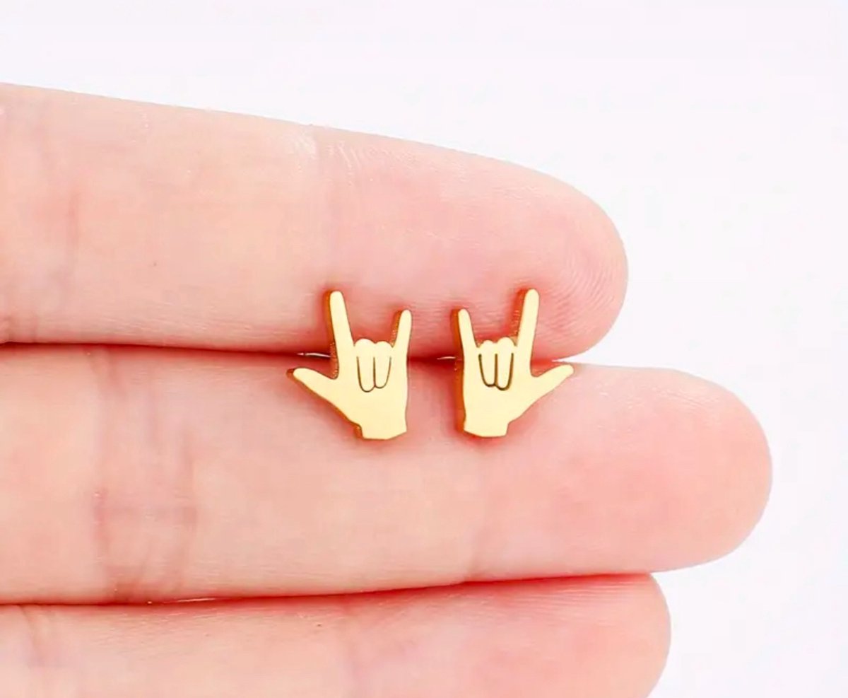 Vibe-You Rock - oorbellen - goud - oorsteker - juweel - geschenk