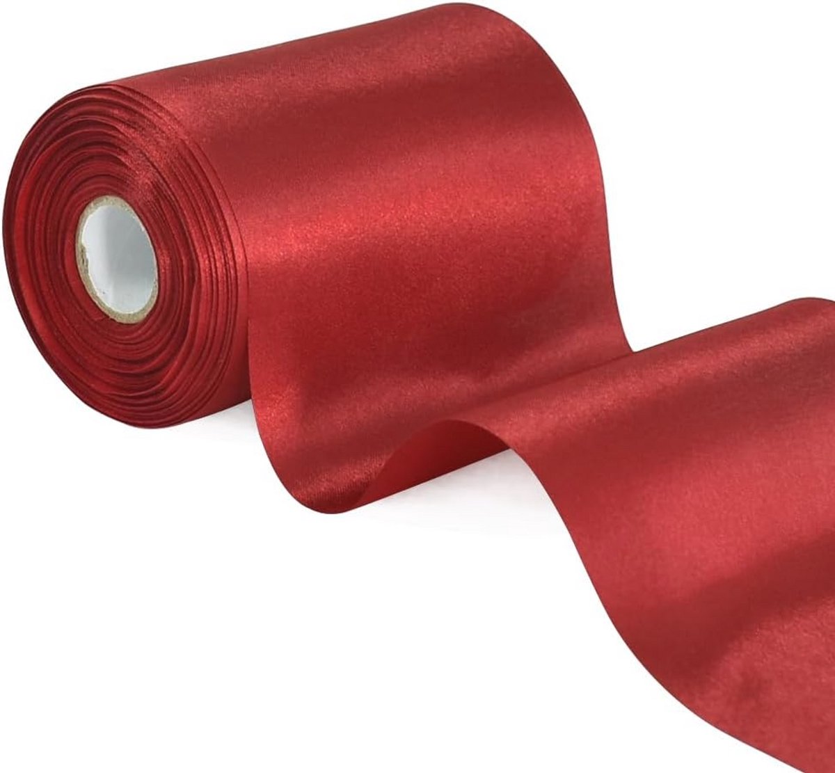 4 inch breed donkerrood satijnen lint voor bruiloften, verjaardagen en decoratie