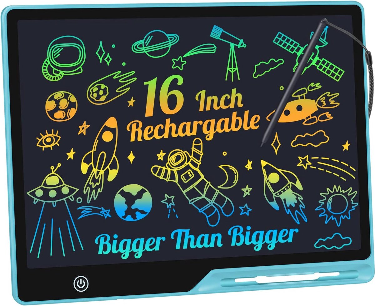 Oplaadbaar 16 Inch LCD Schrijfbord voor Kinderen - Educatief Speelgoed voor 2-6 Jaar - Perfect voor Verjaardag en Kerstmis