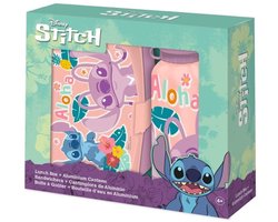 Boîte à lunch et gourde Disney Lilo & Stitch (version 2025) - Coffret scolaire - Coffret déjeuner - Boîte à lunch et gourde/gobelet/bouteille d'eau