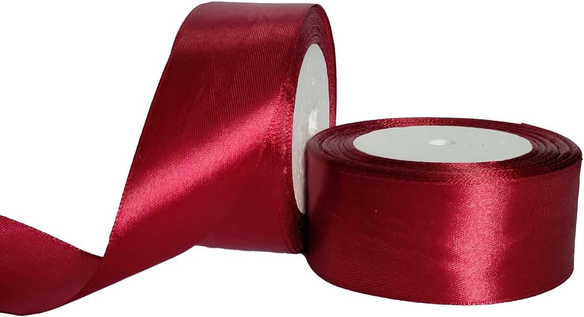 Satijnen cadeaulint 22 m x 38 mm - Rood - Perfect voor knutselen en decoratie