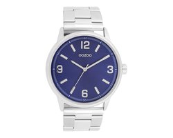 OOZOO Timepieces - Zilverkleurige horloge met roestvrijstalen armband roestvrijstalen armband - C11503