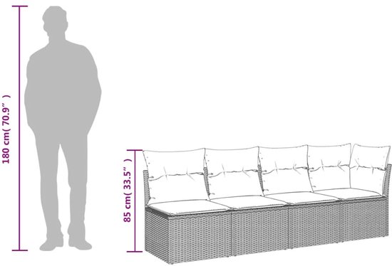 vidaXL-11-delige-Loungeset-met-kussens-poly-rattan-grijs