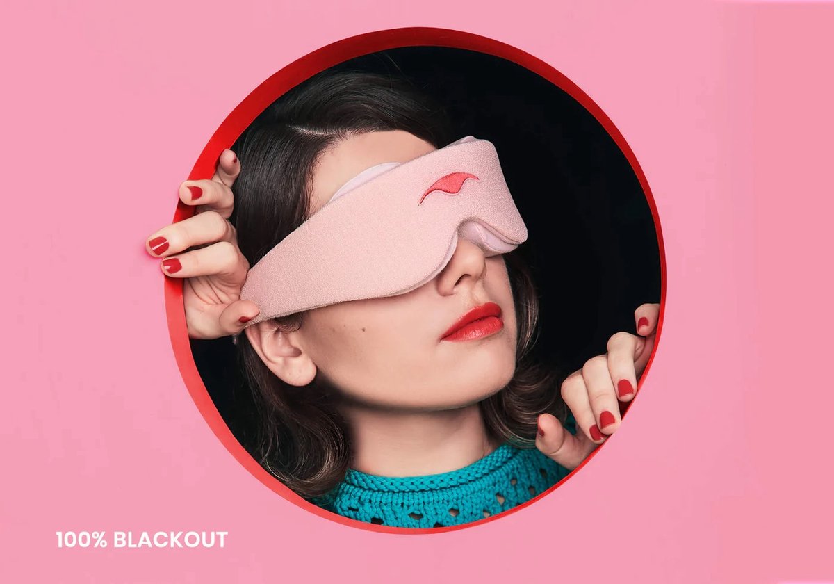 Manta Sleep Mask - Slaapmasker - Sunrise Pink Limited Edition - 100% verduisterend - Zeer comfortabel - Geen druk op ogen/oogleden - Volledig verstelbaar voor een perfecte pasvorm - Zacht en ademend materiaal — afbeelding 11