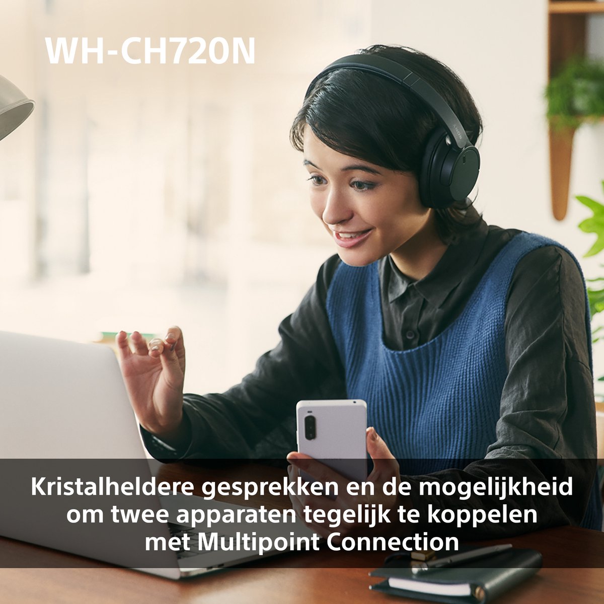 Sony WH-CH720N – Draadloze over-ear koptelefoon met Noise Cancelling - Roze – foto 5