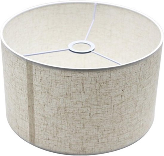 Lampenkap Bling - Wit - cilinder - 30/30/20cm - van stof - Moderne stoffen Lampenkap voor E27 lamphouder - RoHS