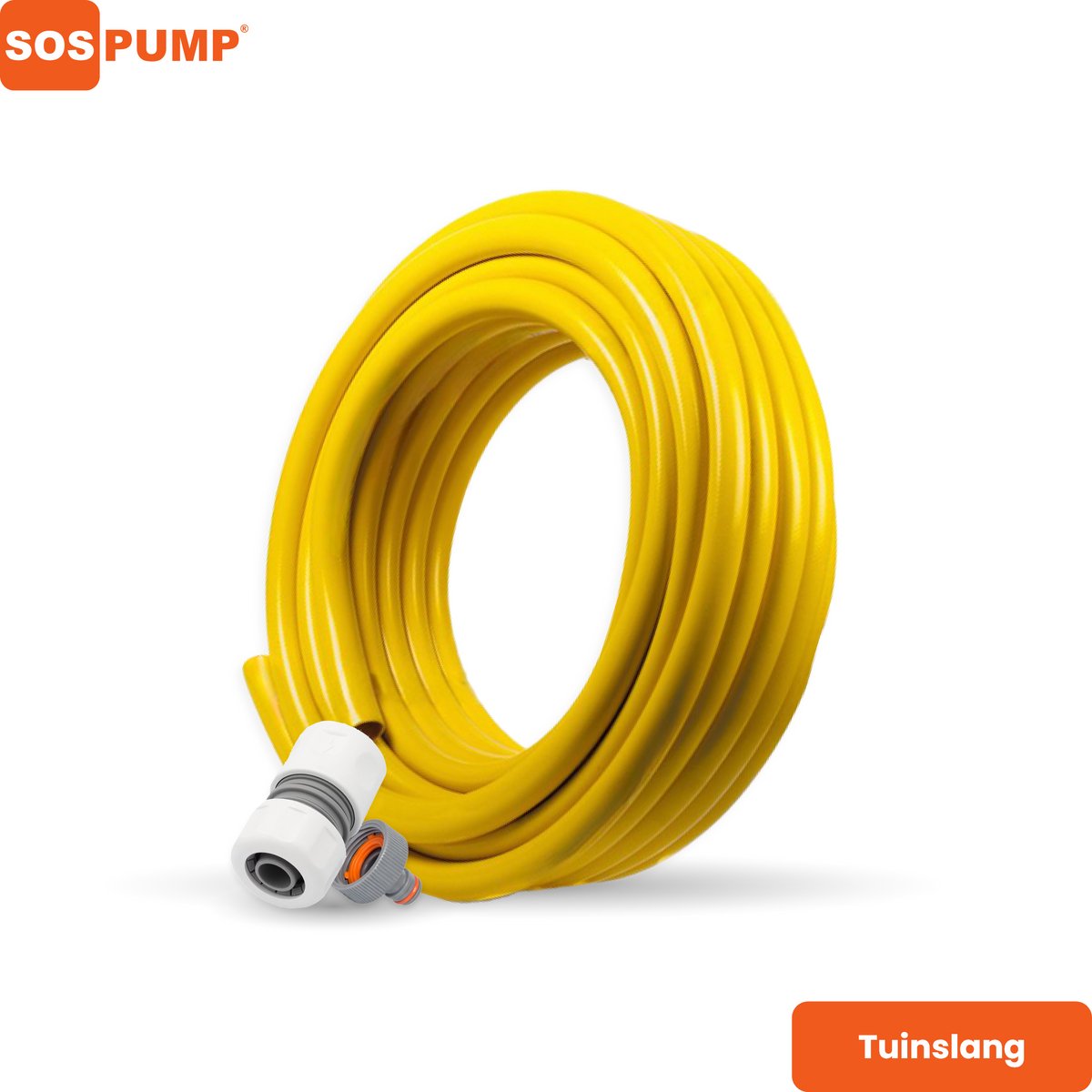 SOS PUMP ® Tuinslang 25 m 1/2” (13 mm) – Anti-Knik & Flexibel – Inclusief Tuinslang Koppelingen – Gardena – Tuinbewatering – Besproeiing