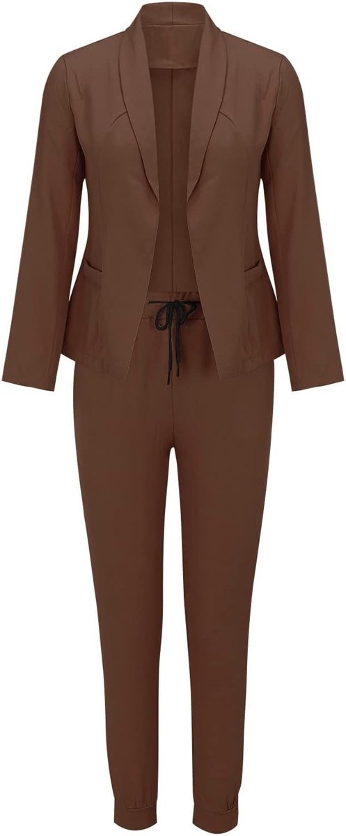 Broekpak voor dames, feestelijk, elegant, plissé, tweedelige outfit, zomer, herfst, casual, eenkleurig, trainingspak, vrouwen, lange mouwen, blouse