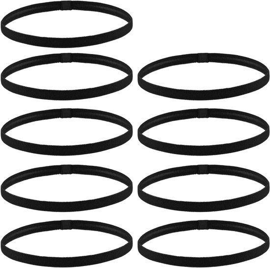 Foto: Elastische sport hoofdbanden 9 stuks dikke antislip haarbanden voor workout yoga voetbal en meer zwart voor vrouwen en mannen