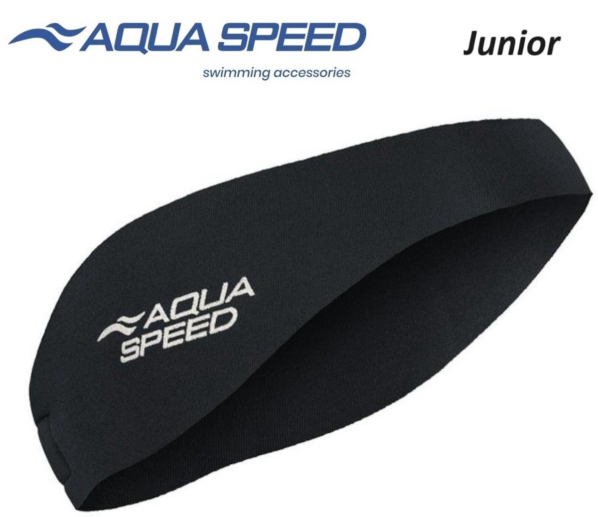 Aqua Speed Neopreen Hoofdband Junior Zwemmen - Zwemhoofdband Kinderen tot 8 jaar Zwart