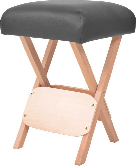 vidaXL - Massagekruk - met - 12 - cm - dikke - zitting - inklapbaar - zwart