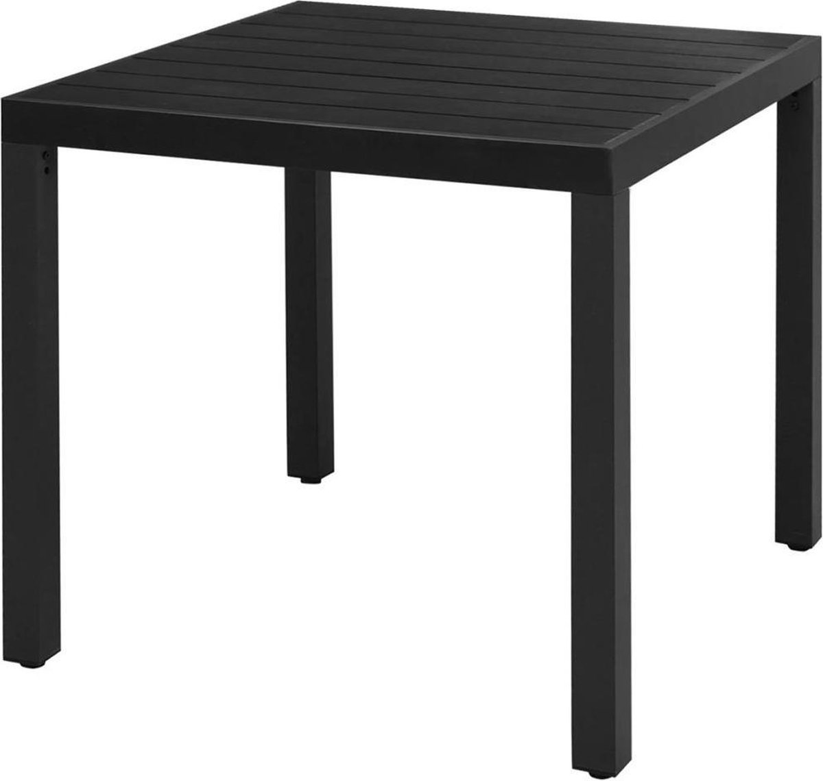 vidaXL Tuintafel 80x80x74 cm aluminium en HKC zwart