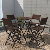 Tuinset poly rattan bruin 5-delig