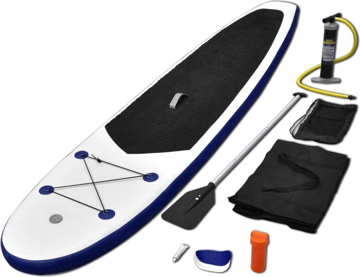 vidaXL Stand-up paddleboard opblaasbaar blauw en wit