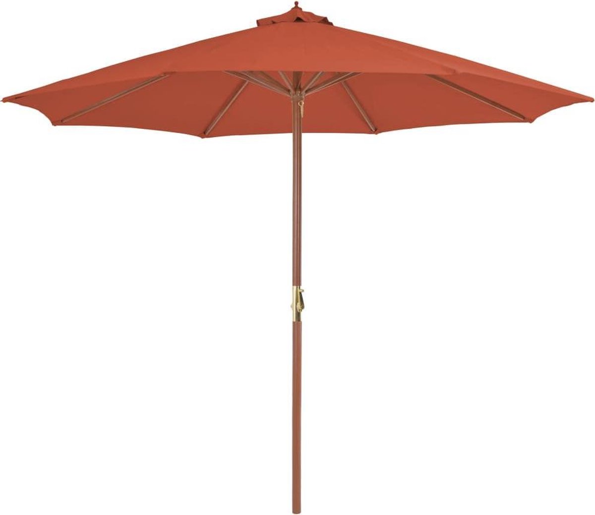 Bol.com vidaXL - Parasol - met - houten - paal - 300 - cm - terracotta aanbieding