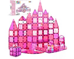 Magnetic Tiles - Magnetisch Speelgoed - Magnetische Tegels - Educatief & Constructie - Montessori - 81 Stuks - Bouwstenen - Bouwblokken - Voor 3, 4, 5, 6, 7, 8, 9 Jaar - Bouw je Magna Wereld - Kinderen - Olvy