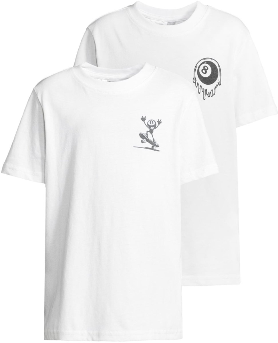 Urban Classics 2Pack Melting 8 Ball & Skater Kinder Tshirt Kids 110/116 Wit