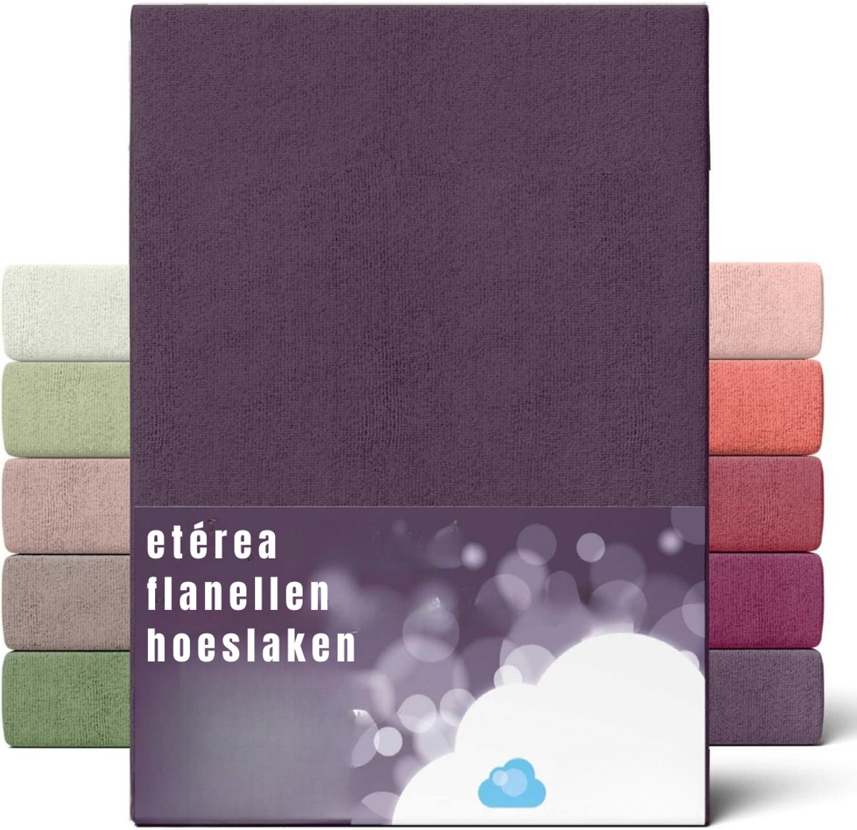 GTB® Molton 180x200 - Hoeslaken 180 x 200 - Dekbedovertrek - Paars - 36cm x 27cm x 9cm