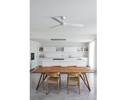 Faro Barcelona Rudder L plafondventilator wit essen 132 cm - hout - stille werking - geschikt voor slaapkamer - ruimtes tot 28m2