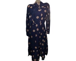 Dames Jurk met stippen M/L donkerblauw