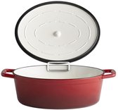 APS-Germany® Cocotte/Stoof-Braadpan 5 stars Ovaal 33x25xH11/17.5 cm ROOD-CREME 5.0 ltr.