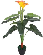 vidaXL Kunst calla lelie plant met pot 85 cm rood en geel