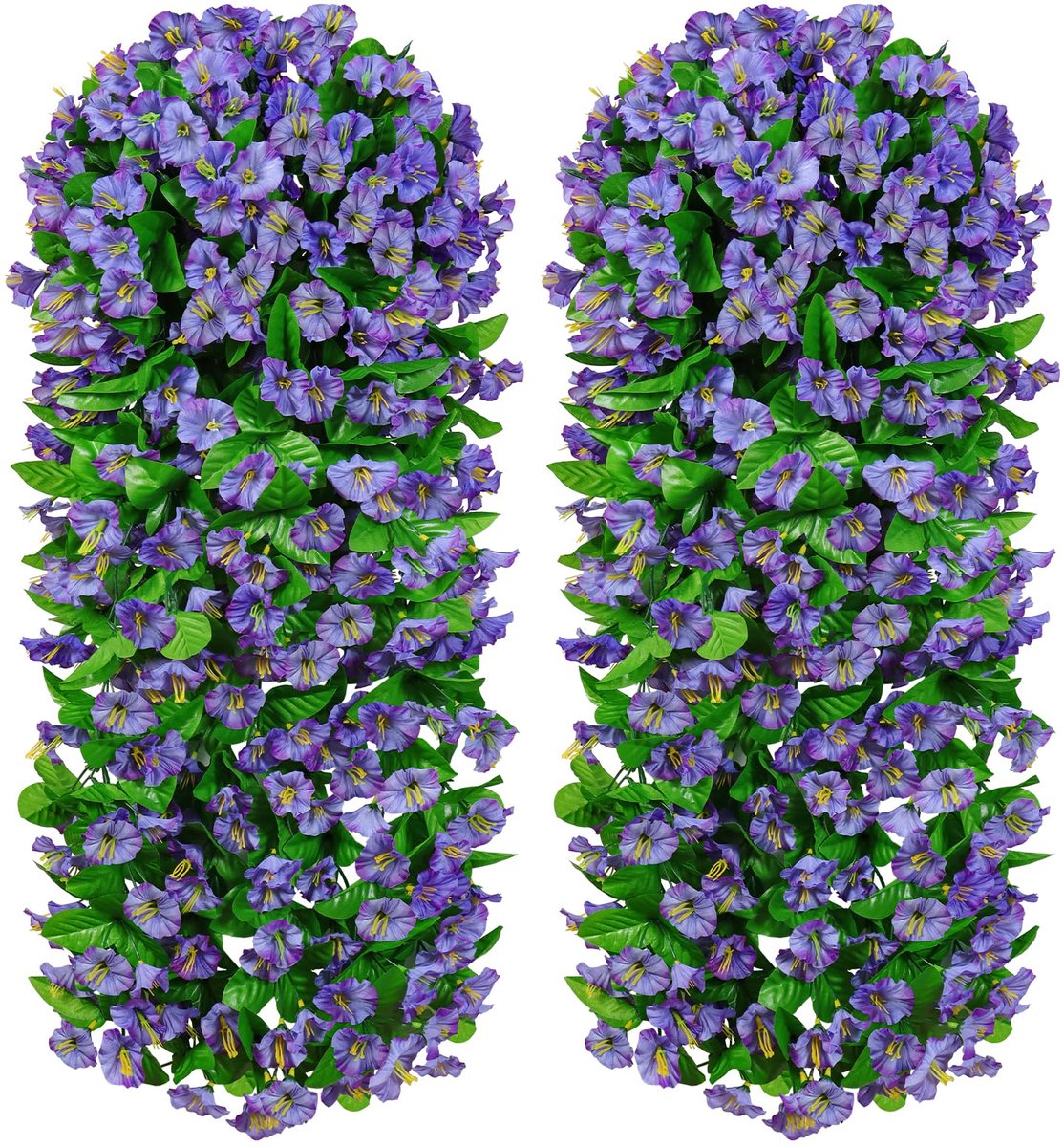 Ibenzoa Realistisch Uitziende Hangende Kunstplanten voor Diverse Decoraties - Blauw-Paars, 82 cm, Set van 2