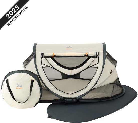 Deryan Peuter Luxe Campingbedje – Inclusief zelfopblaasbare matras - Cream