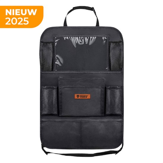 Organiseur de siège auto Premium – Organiseur portable en cuir Eco avec poche pour tablette de 11 pouces et 7 compartiments Extra – Étanche, spacieux et multifonctionnel pour un Voyages sûr et organisé