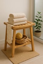 Bamboe Badkamerkrukje met Opbergrek – Douchekruk – L39,5 x B25 x H46 cm