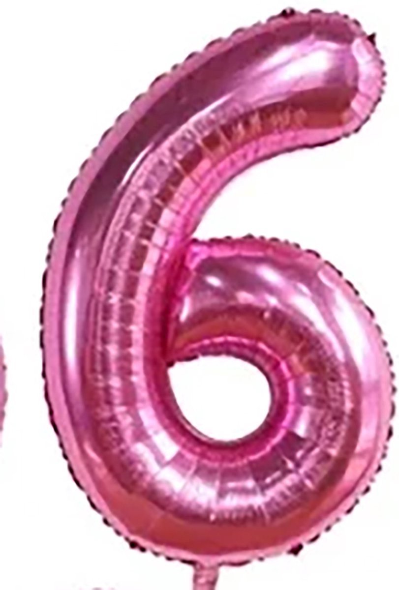 Finnacle - Vier de 6e verjaardag met Finnacle - 80CM Folieballon - Roze Cijferballon - Feestelijke Feestdecoratie - Perfect voor een Zesde Verjaardagsfeestje!