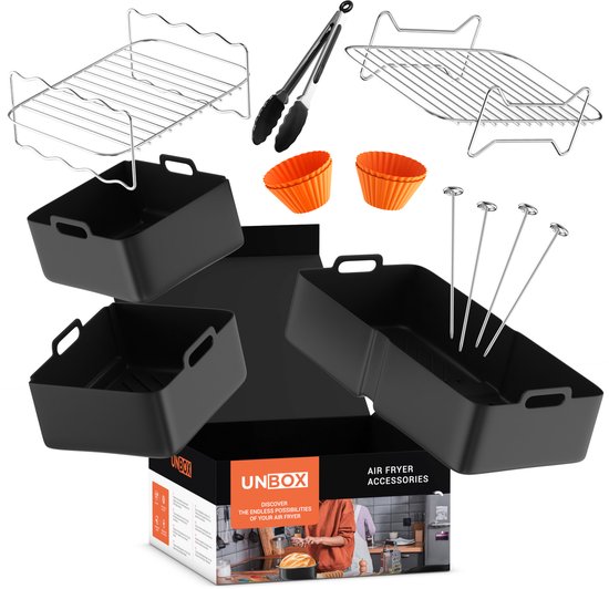 Accessoires air fryer ninja dual 10,4L, 15PCS Accessoires Air Fryer pour Ninja Foodi Double Zone AF500EU, Accessoires pour Friteuse à Air avec Moule Silicone, Grill, grille vapeur, pinceau à huile Accessoires air fryer ninja dual 10,4L, 15PCS Accessoires Air Fryer pour Ninja Foodi Double Zone AF500EU, Accessoires pour Friteuse à Air avec Moule Silicone, Grill, grille vapeur, pinceau à huile