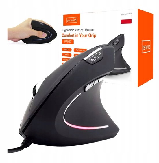 Verticale Ergonomische Bedrade Muis Zenwire X5-Ergonomische Bedrade Muis-Ergonomische-Bedraad-Verticale muis
