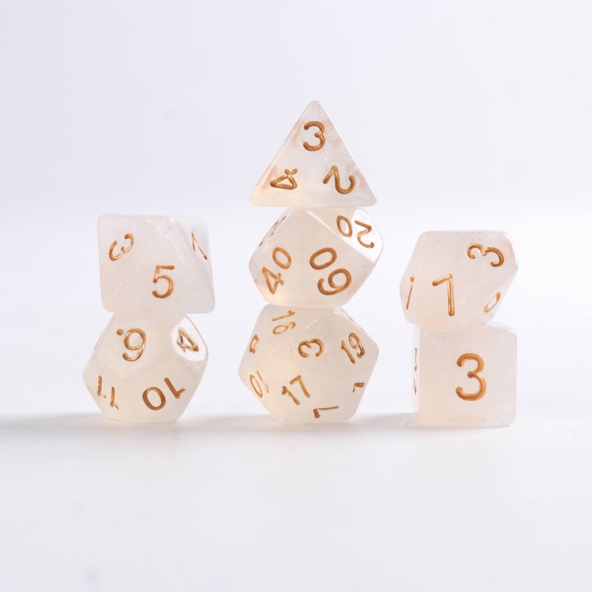 Lapi Toys - Dungeons and Dragons dobbelstenen - D&D dobbelstenen - D&D polydice - 1 set (7 stuks) - Acryl - Wit