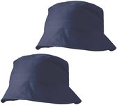 Chapeaux de soleil Trendoz Festival pour adultes - 6x - bleu foncé - 100% coton