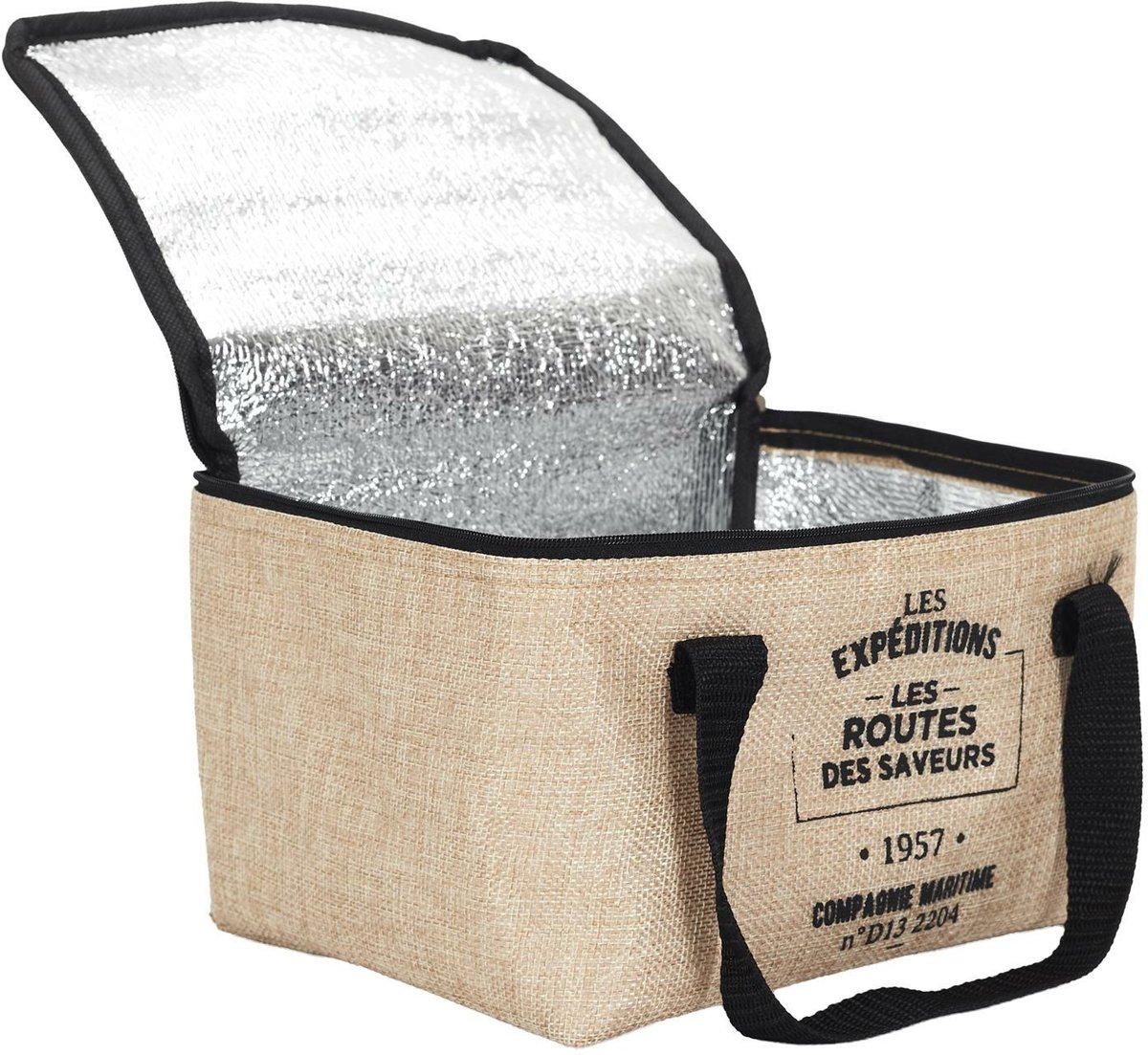 Cook Concept Kleine koeltas Jute - voor lunchpakket of 6 blikjes - sixpack - 3,2 liter - 24 x 16 x 18 cm - lunchtasjes