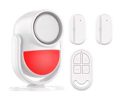 Bewegingssensor - 2 stuks met deursensor alarm -Met Afstandsbediening -125 db - Anti-Diefstal Alarmsysteem Voor Huis-WIT