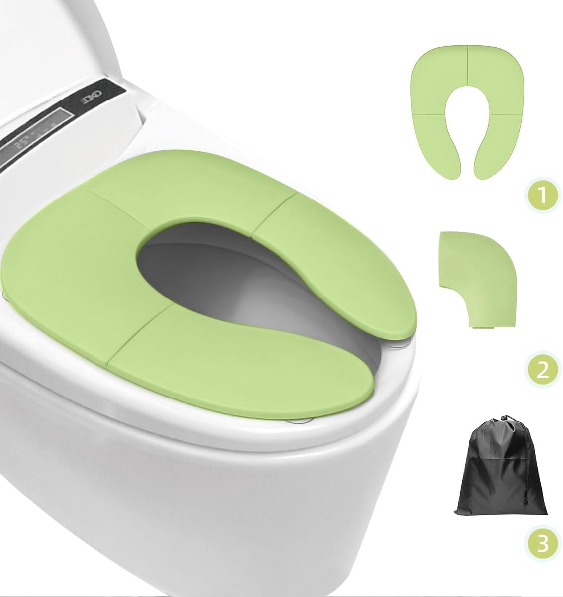 Ibenzoa® Compacte Opvouwbare Kinderstoel voor Toilettraining - Met Anti-slip Zuignappen en Verstelbare Hoogte