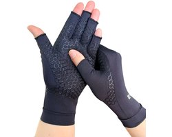 KANGKA® Reuma Handschoenen maat M - Compressie Handschoenen met Open vingertoppen voor Verlichting van Reuma en Artritis - Reuma Handschoenen Dames en Heren