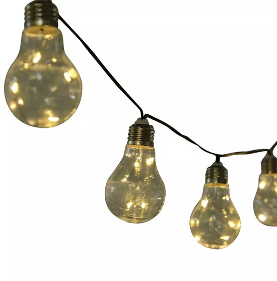 Outsunny Solar Tuinverlichting op Zonneenergie - 20 LED Lichtsnoer Buiten - 3.8 m Verlicht + 2 m Snoer - Buitenverlichting Lichtslinger - Lichtsnoeren - Warm Wit - Set van 2.