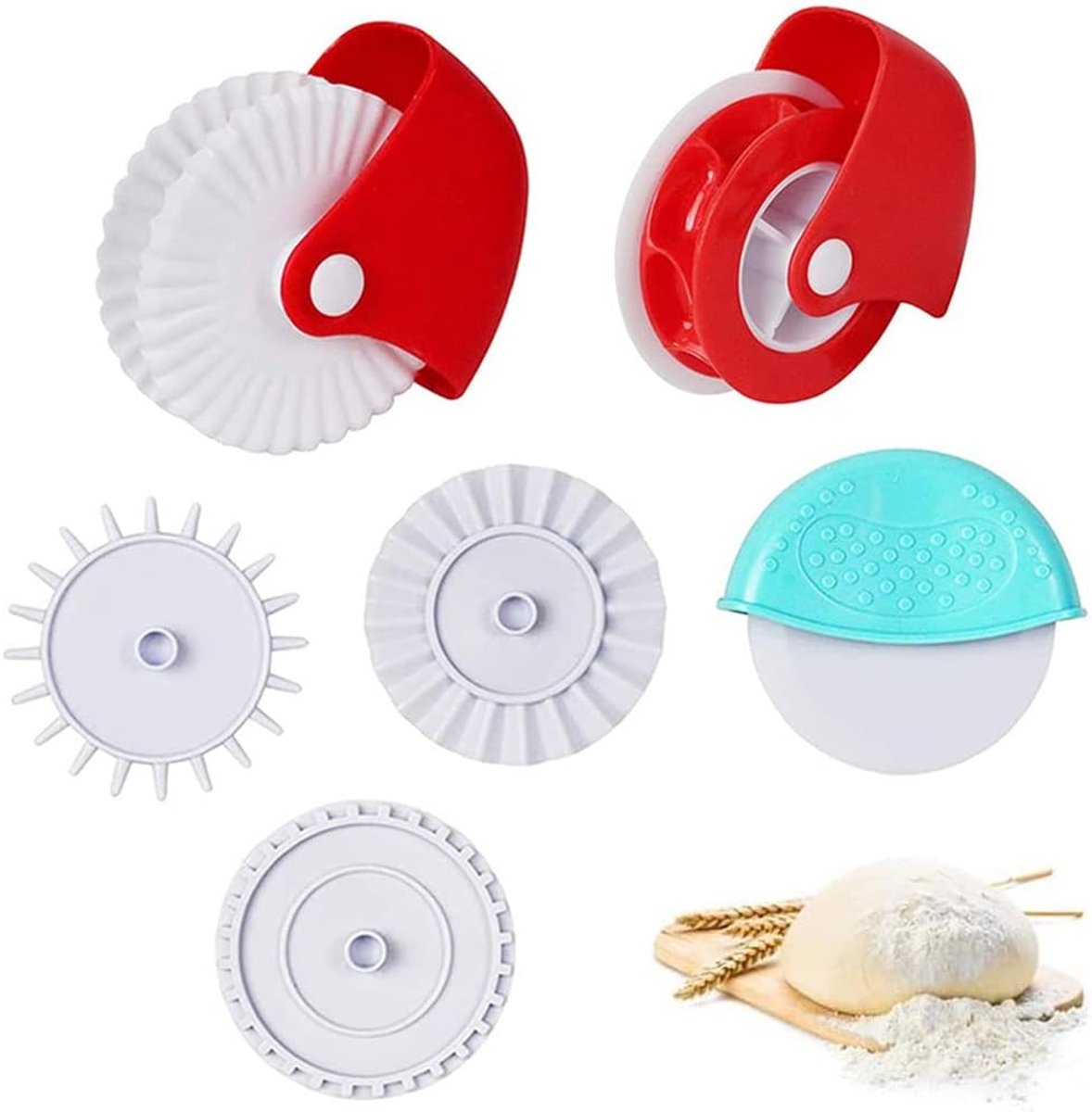 Ibenzoa® Set van 6 Professionele Deegsnijders - Voor Bakkerijen, Pizzeria's en Huisbakkers