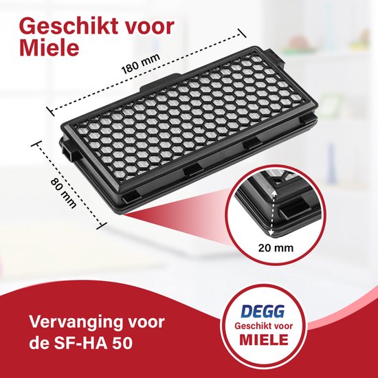 DEGG Combifilter Hepa & Koolstoffilter - Geschikt voor Miele